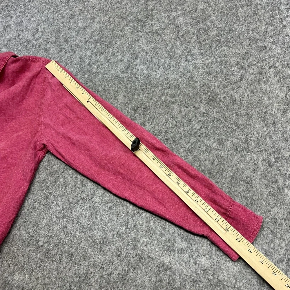 Banana Republic Shirt Mens M Pink Linen Long Sleeve Button Standard Fit Casual